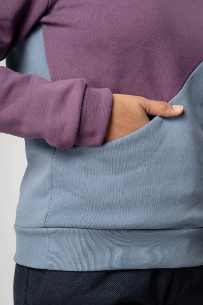 Bio Hoodie für Damen Blockfarben Detailansicht von Pullovertasche