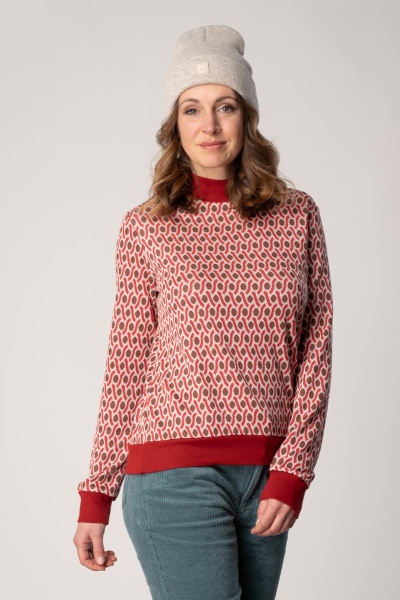 Pullover "Ewe" - red brown cells