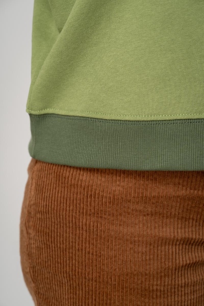 Oversize Pullover für Damen in Hellgrün Detailansicht Bündchen