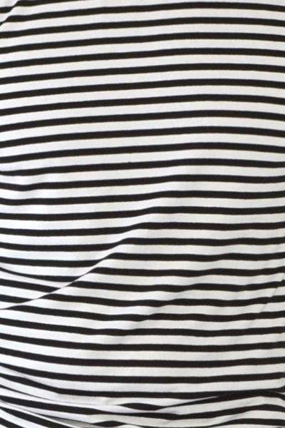 Viskose T-Shirt "Theo" für Herren - Schwarz-Weiß Detailansicht Streifenmuster