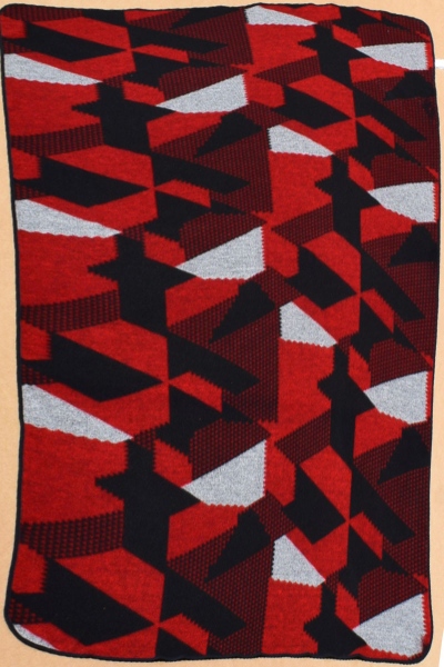 Picknick-Decke "Lennard" - rot schwarz grau gemustert